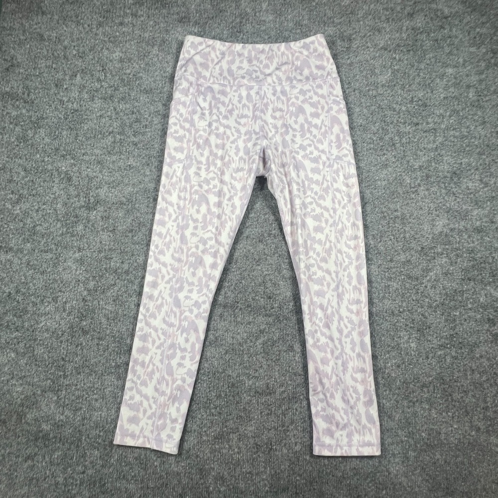 A Core Leggings Womens Large Multicolor Stretch Leopard Print Athleisure Yoga